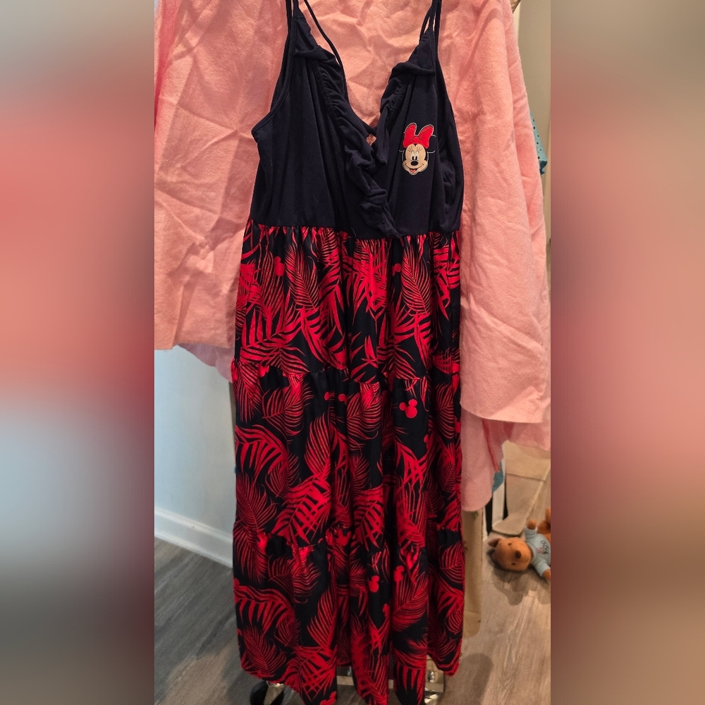 Minnie Mouse Navy Blue & Red Women's Maxi Dress